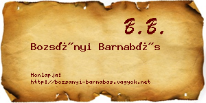 Bozsányi Barnabás névjegykártya