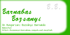 barnabas bozsanyi business card